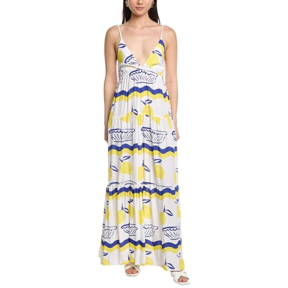 Tiare Hawaii Womens  Waikiki Maxi Dress, Yellow